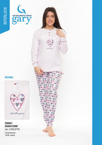 WOMEN'S FITTED PAJAMAS S/L S50041 Tellini S.r.l. Wholesale Clothing